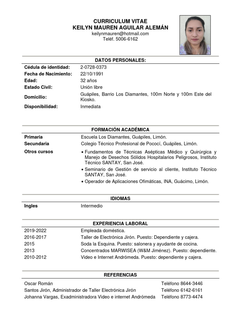 Curriculum Vitae Alemán | PDF