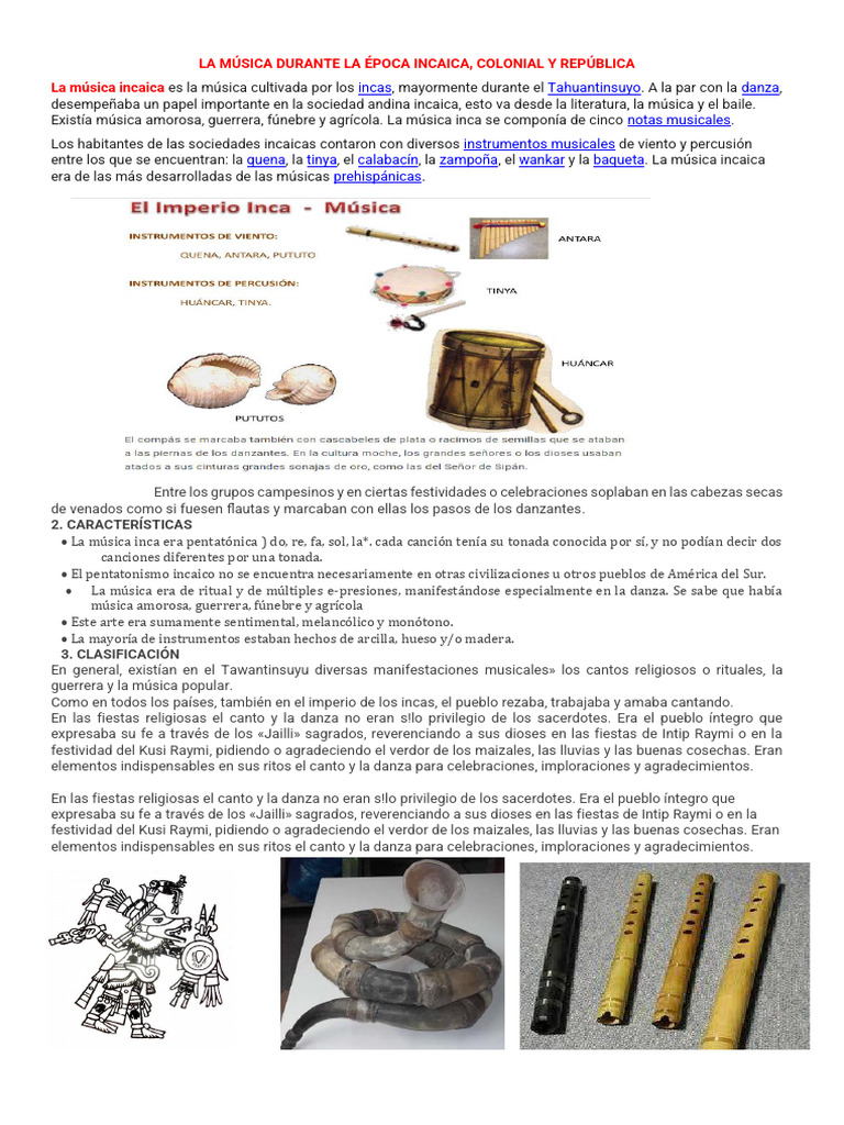 La Música Durante La Época Incaica | Descargar gratis PDF | Imperio ...