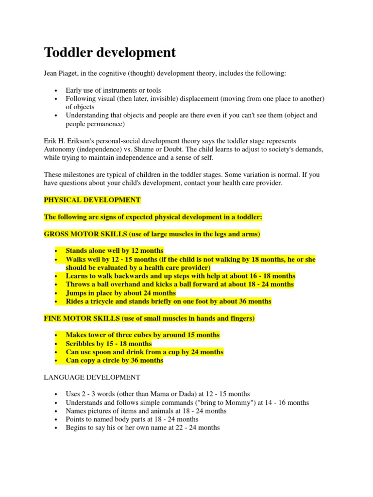 Toddler Development | PDF | Toddler | Childhood