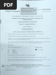 Food and Nutrition Paper 1 2024