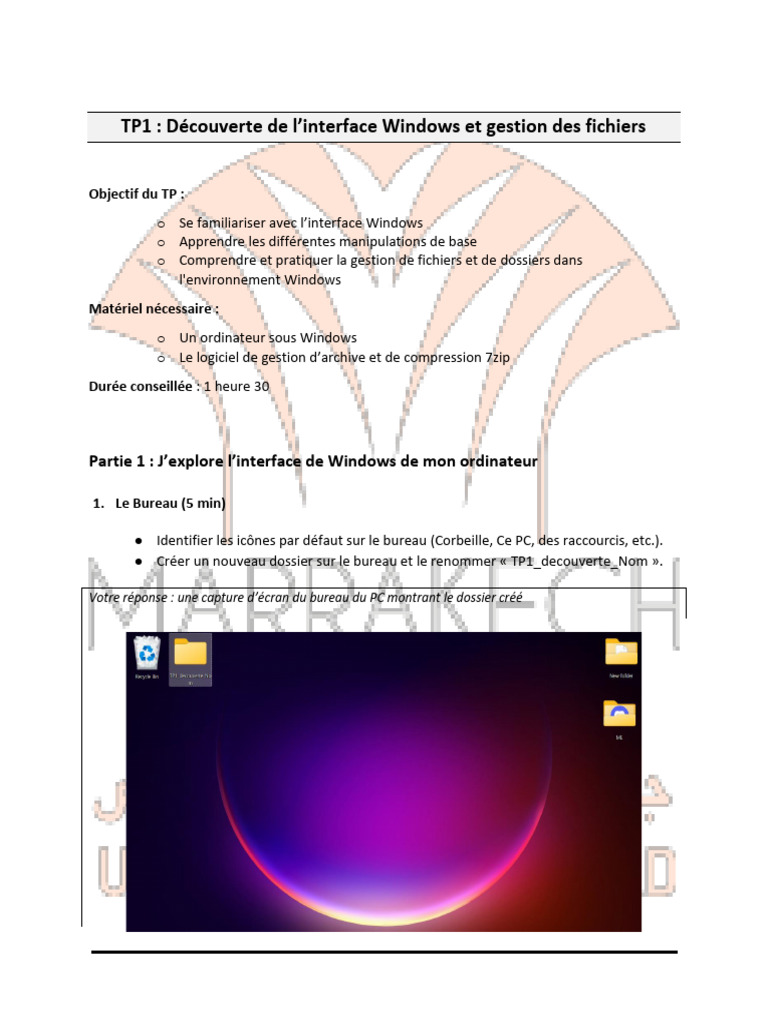 Découverte de l'interface Windows | PDF | Environnement de bureau ...