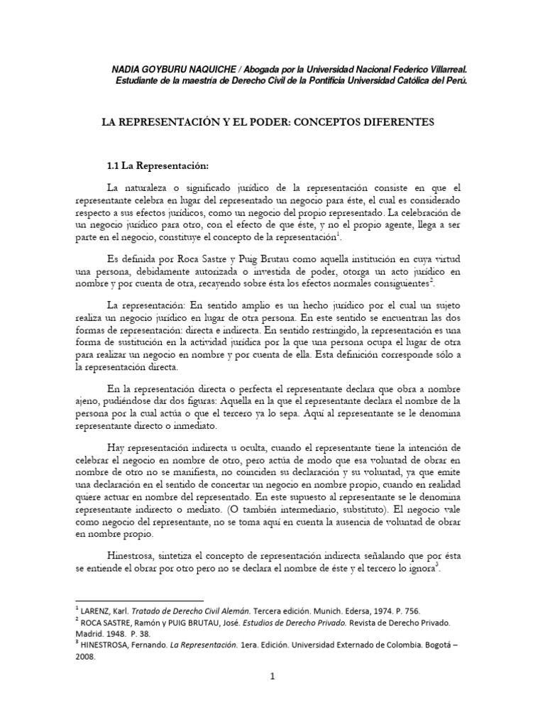 Conceptos de Representación y Poder Jurídico | PDF | Justicia | Crimen ...