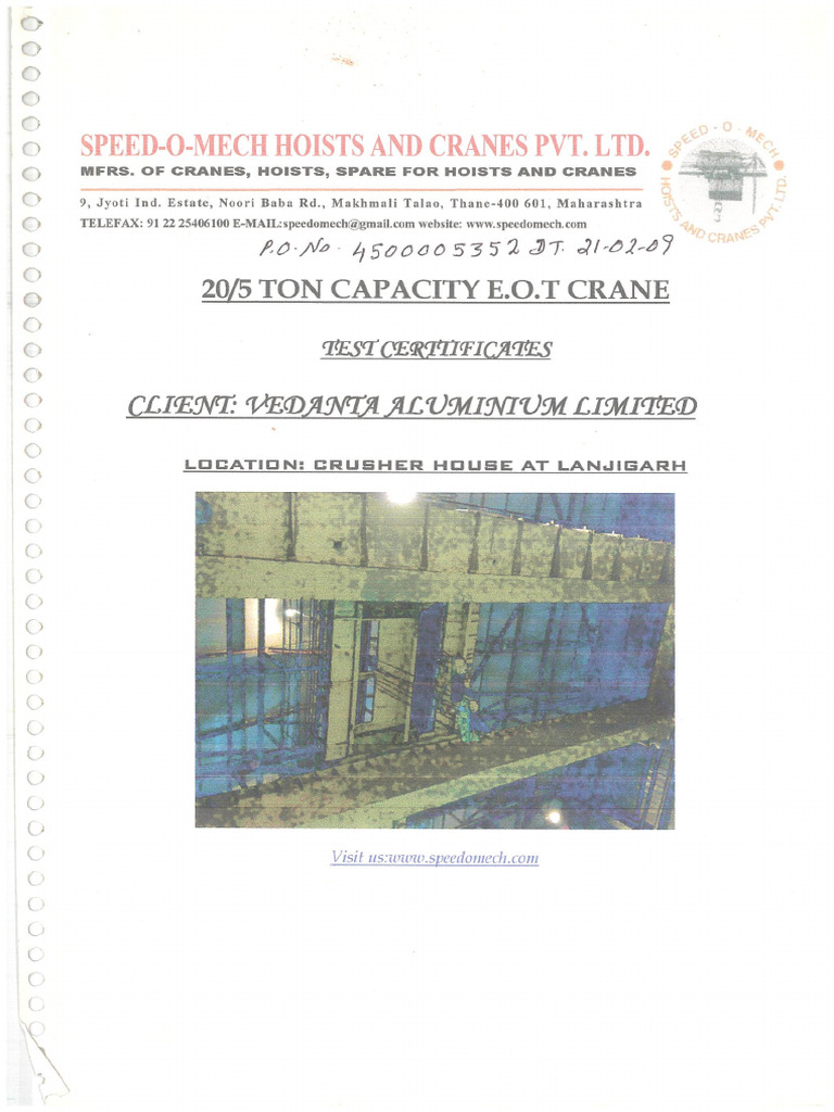 20 5 Ton Capacity Eot Crane | PDF