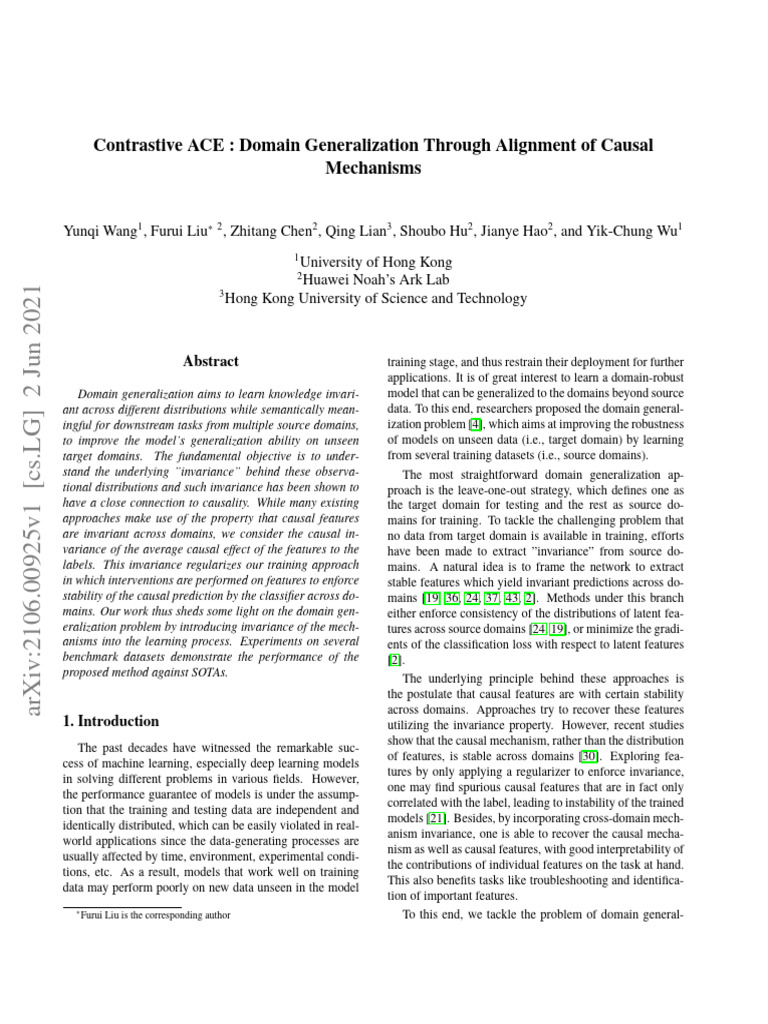 Causal Mechanisms in Domain Generalization | PDF | Artificial Neural ...