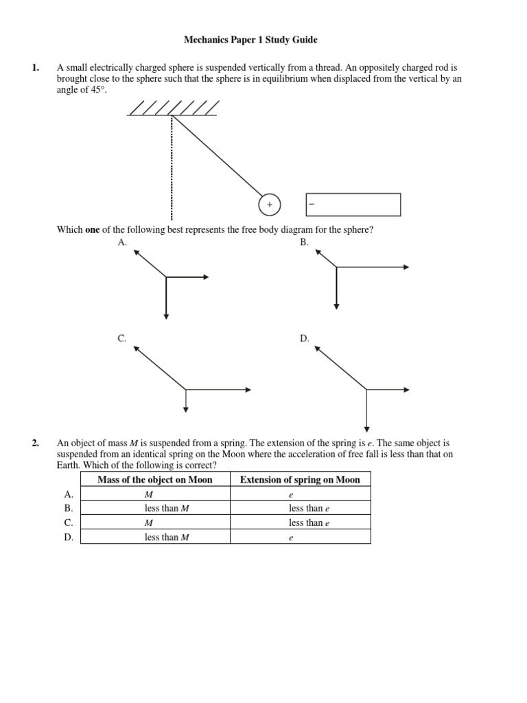Mechanics Paper 1 Study Guide | Download Free PDF | Force | Momentum