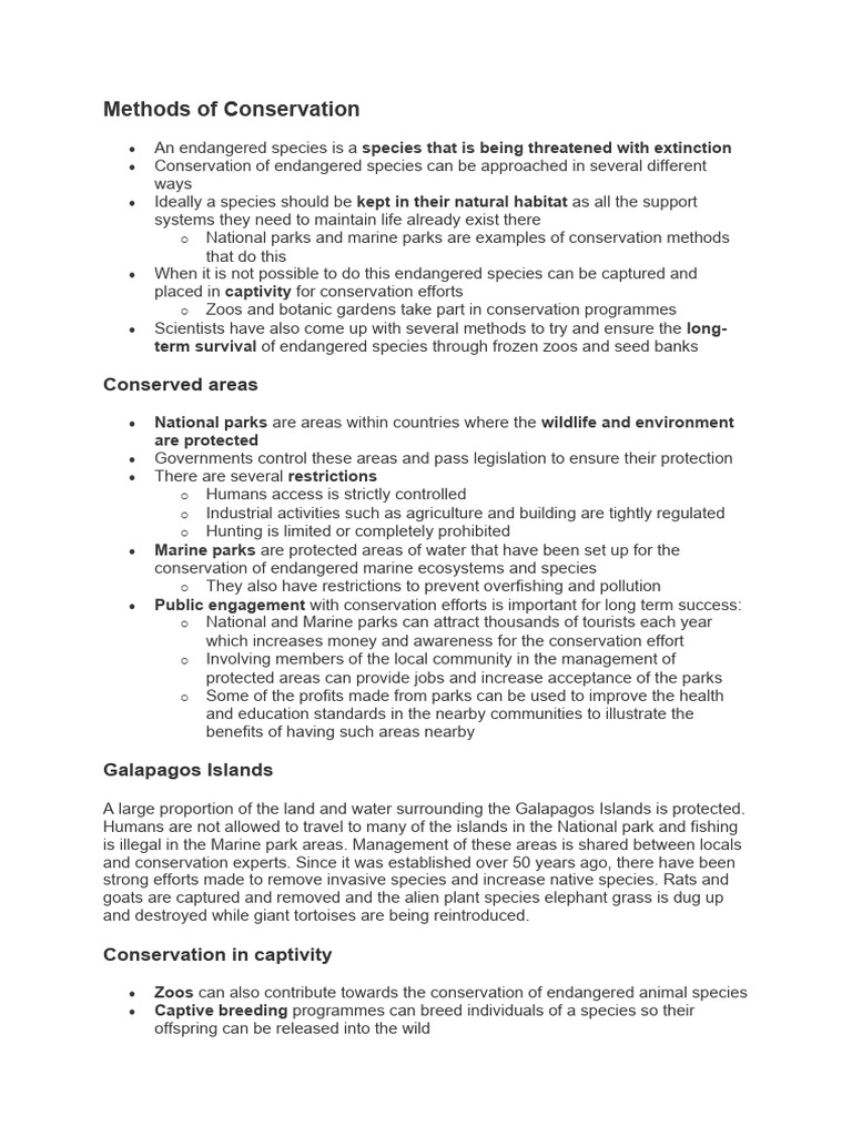 Conservation Strategies for Endangered Species | PDF | Zoo ...