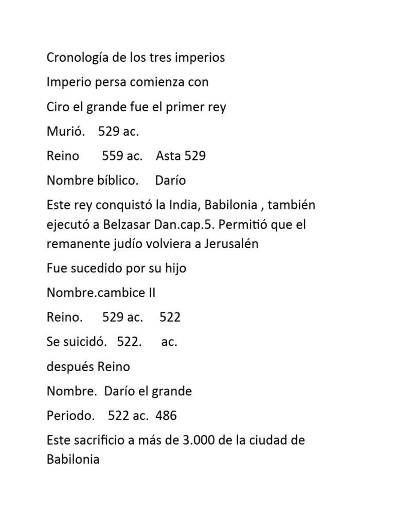 Cronología de los tres imperios bíblicos | PDF | Imperio aqueménida ...