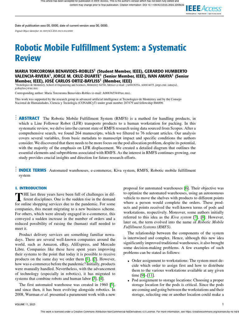 Robotic Mobile Fulfillment System A Systematic Rev | PDF | Simulation ...