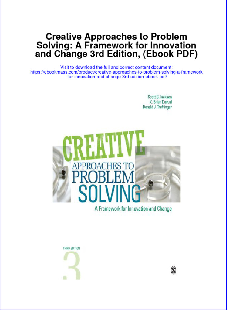 Creative Approaches To Problem Solving A Framework For Innovation and ...