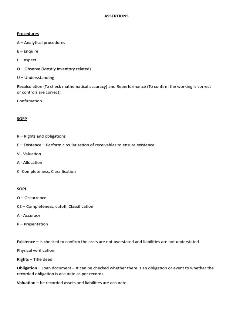 Audit Procedures Examples Pdf