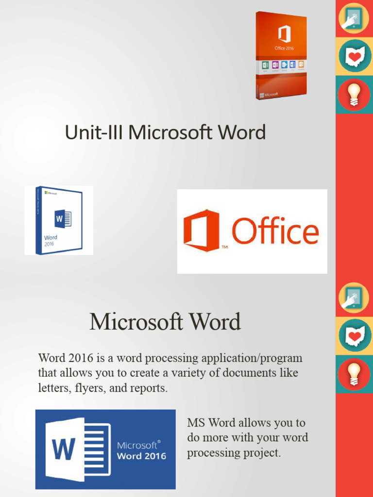 Microsoft Word 2016 Guide | PDF | Microsoft Word | Page Layout