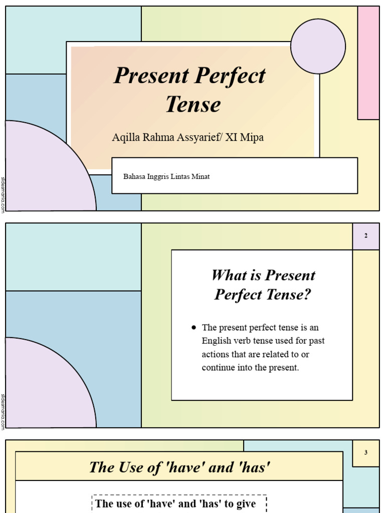 Understanding Present Perfect Tense | PDF | Language Arts & Discipline ...