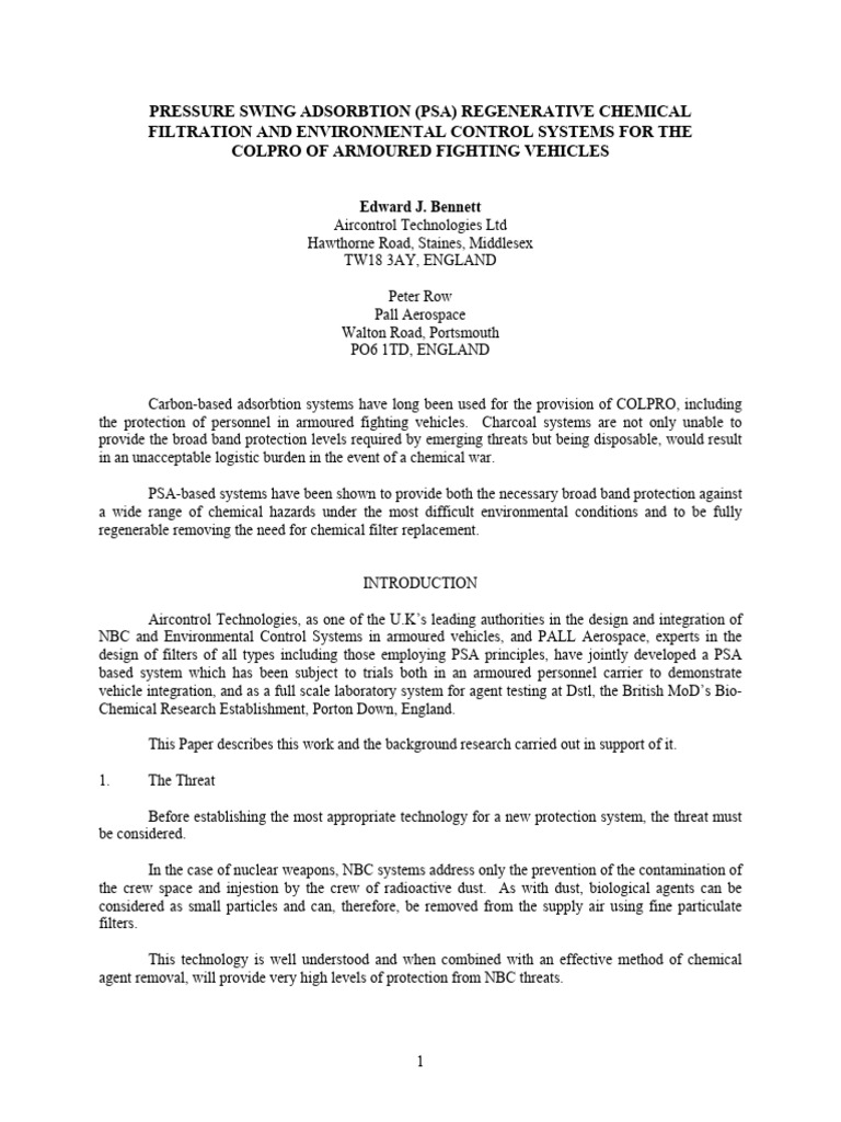 PSA Systems for Vehicle COLPRO | PDF | Adsorption | Chemical Engineering