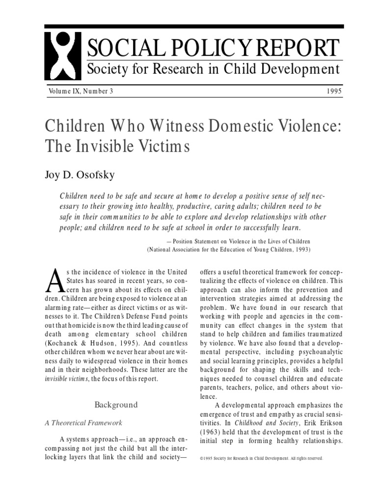 Children Who Witness Domestic Violence The Invisib | PDF | Violence ...