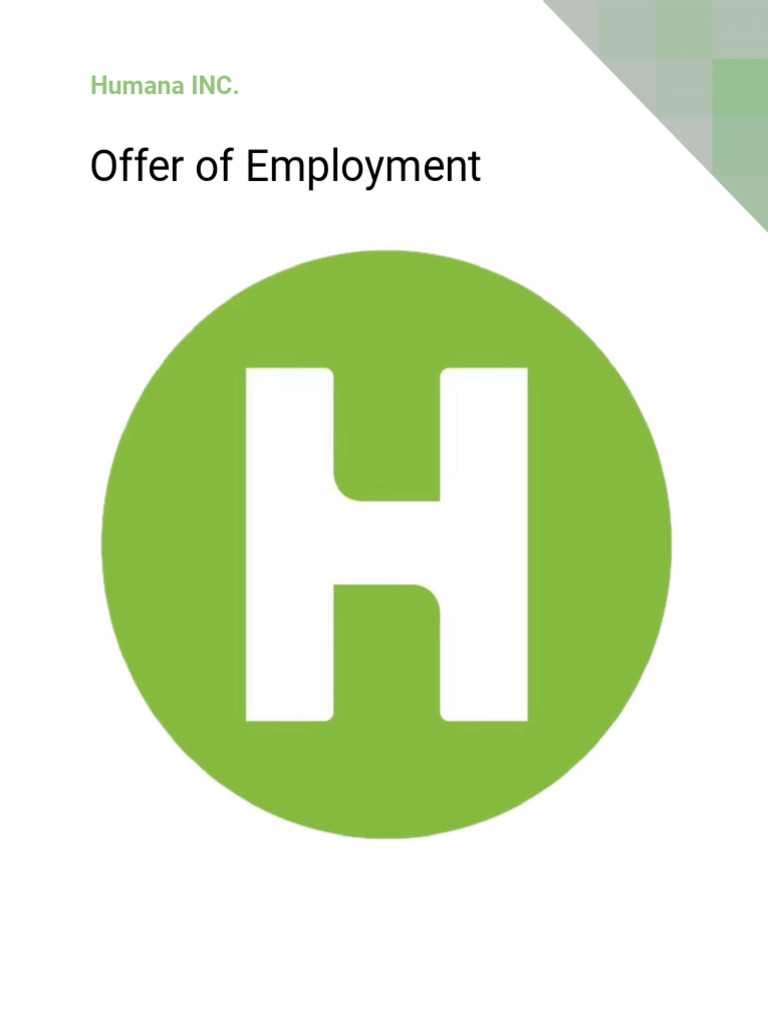 Humana Inc. Job Offer Letter | PDF | Employment | Salary