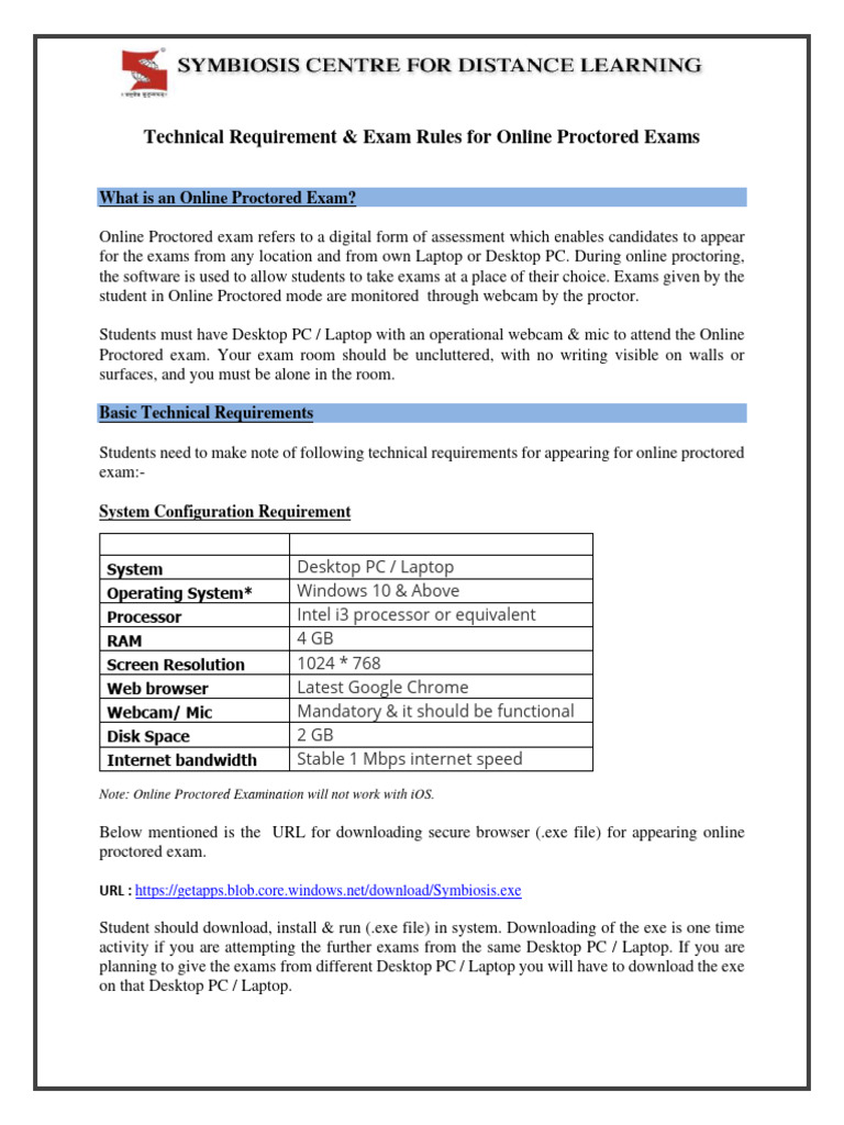Online Proctored Exam Guidelines and Requirements | PDF | Laptop ...