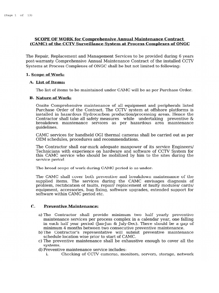 Sow for camc pdf
