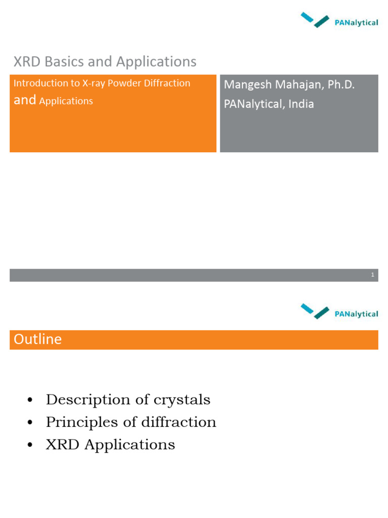 XRD Fundamentals and Applications Guide | PDF | X Ray Crystallography ...