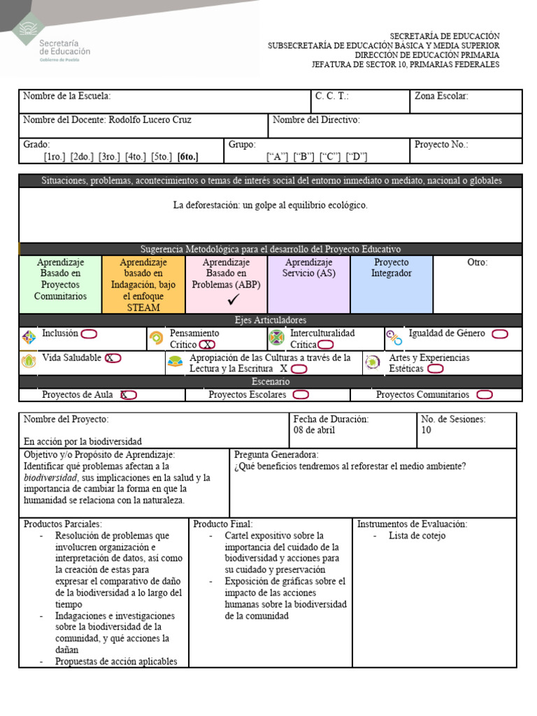 Proyecto de Biodiversidad para Sexto Grado | PDF | Biodiversidad ...
