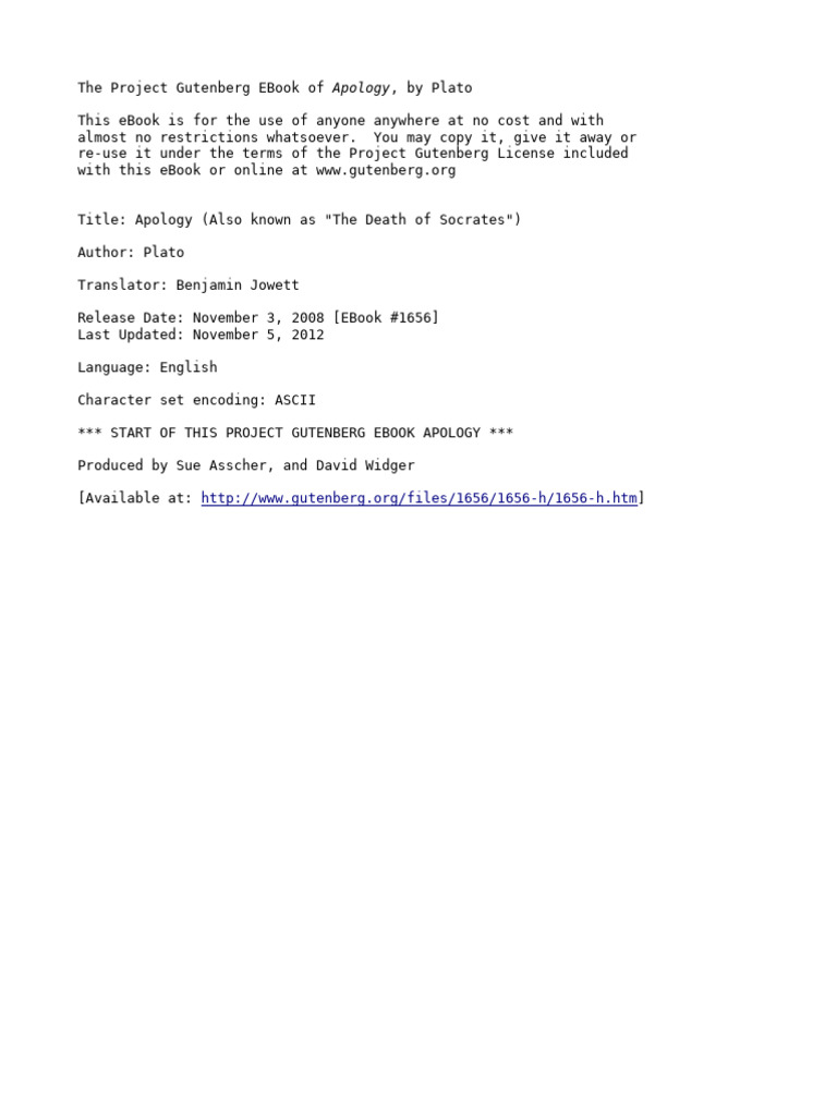 Lecture 1a Socrates And Wisdom Rev 6 Pdf Project Gutenberg Socrates