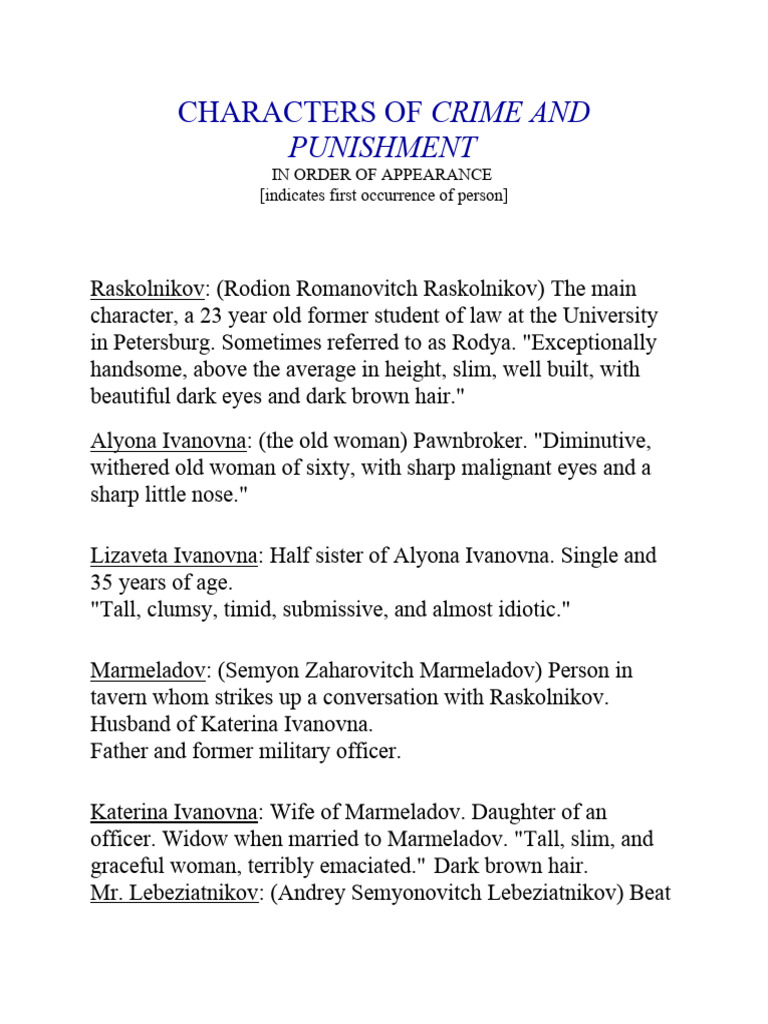 Decoding Crime and Punishment A Character Analysis of Helen Pickett