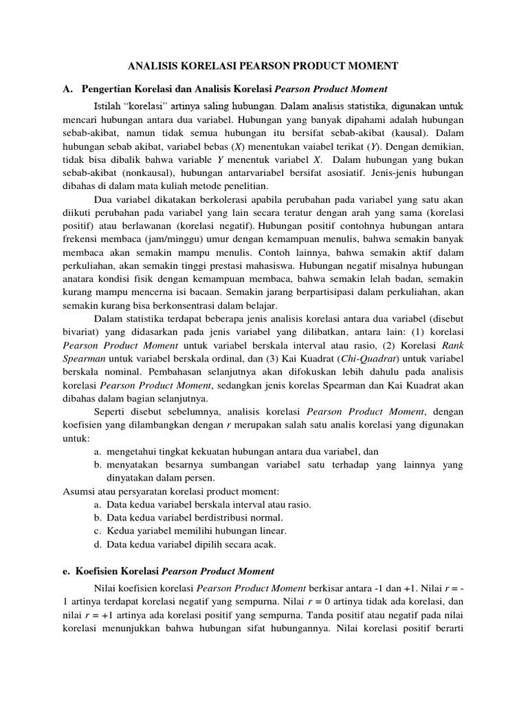 Interpretasi Korelasi Pearson Product Moment | PDF | Metode & Bahan Ajar
