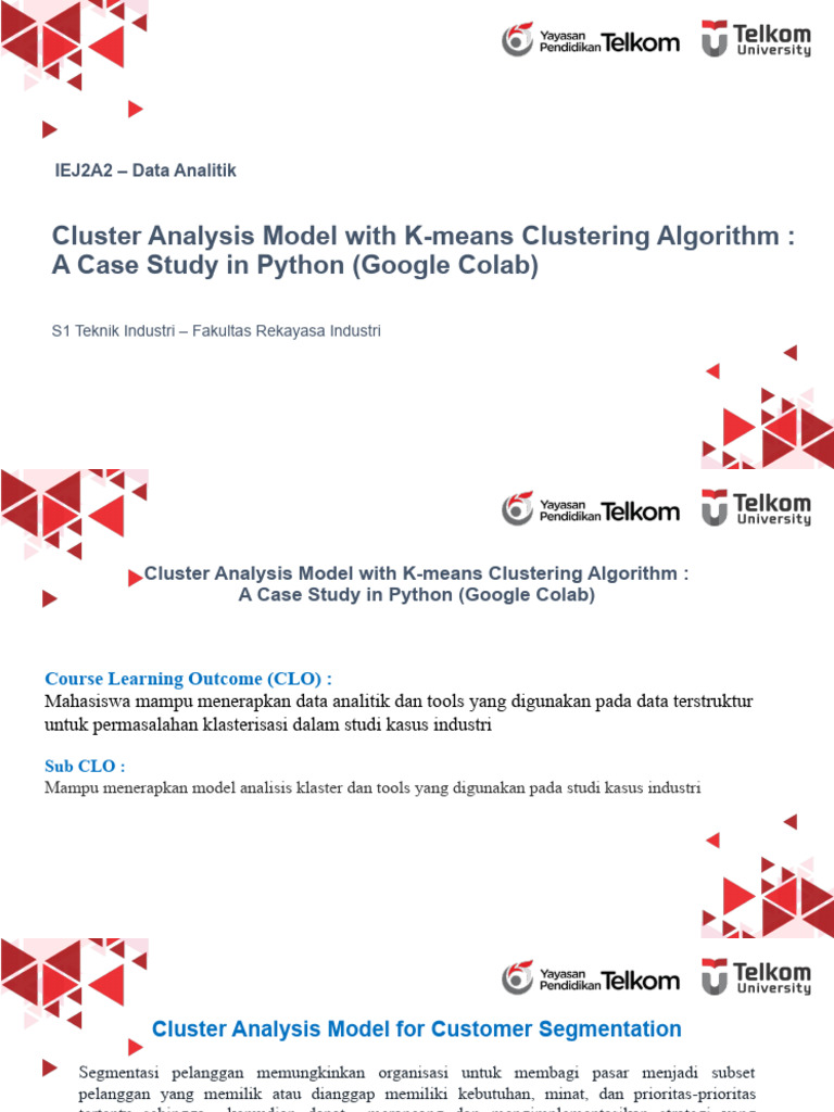 (Bahasa) Pertemuan 14 - Studi Kasus Analisis Klaster dengan Algoritma K ...