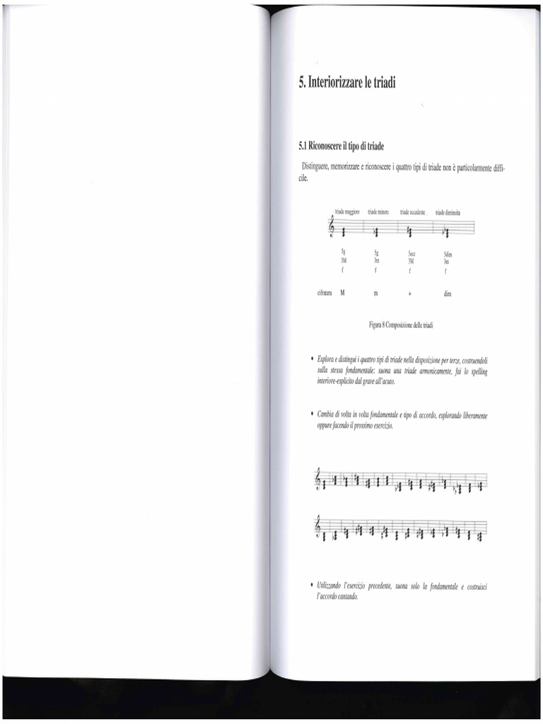 esercizi sulle 4 triadi al pianoforte | PDF
