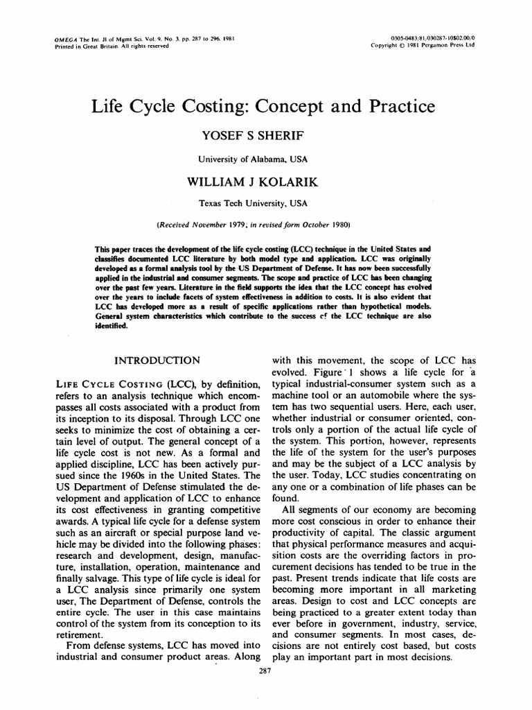 Sherif 1981 Life | PDF | System | Reliability Engineering