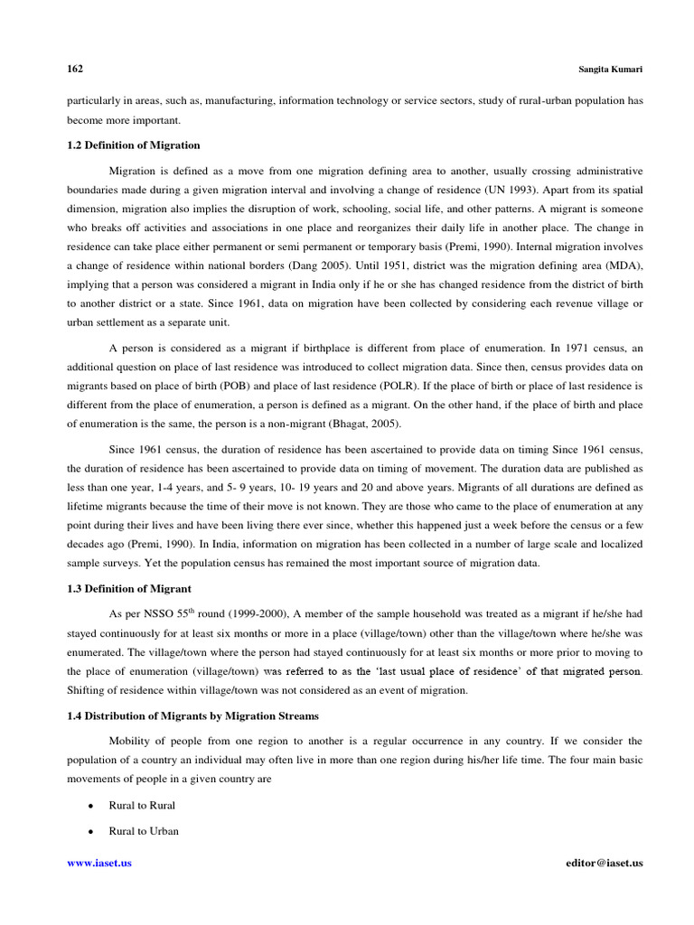 Rural Urban Migration in India Determina | PDF | Census | Human Migration