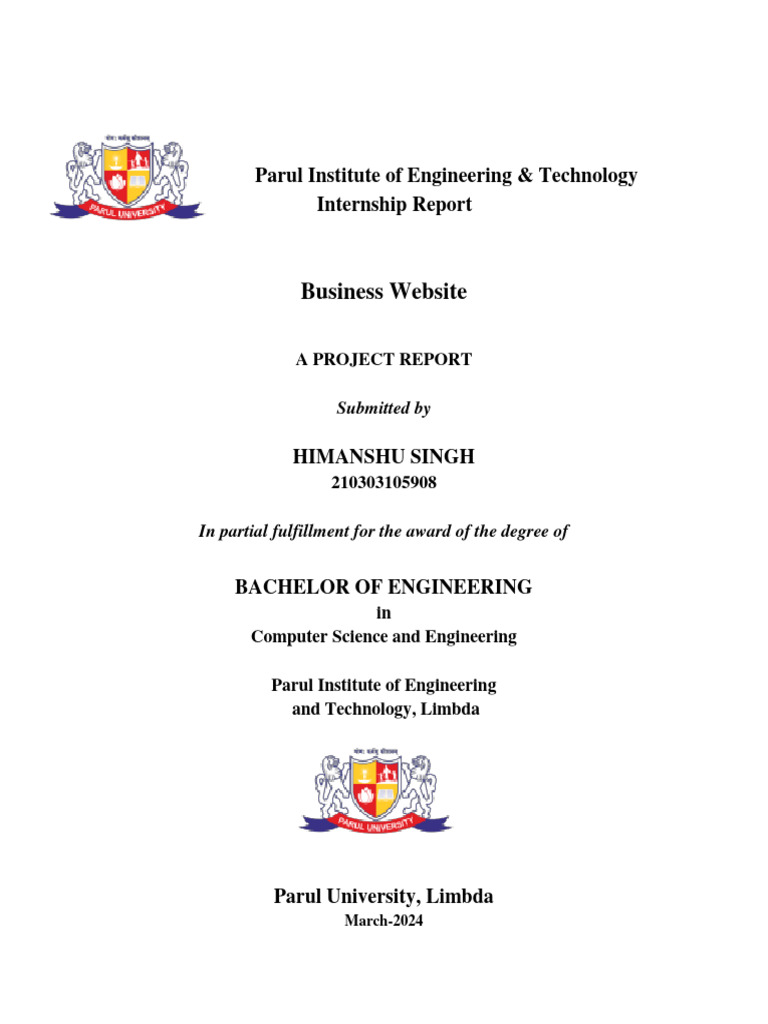 Business Website Internship Report | PDF | Web Development | Software ...
