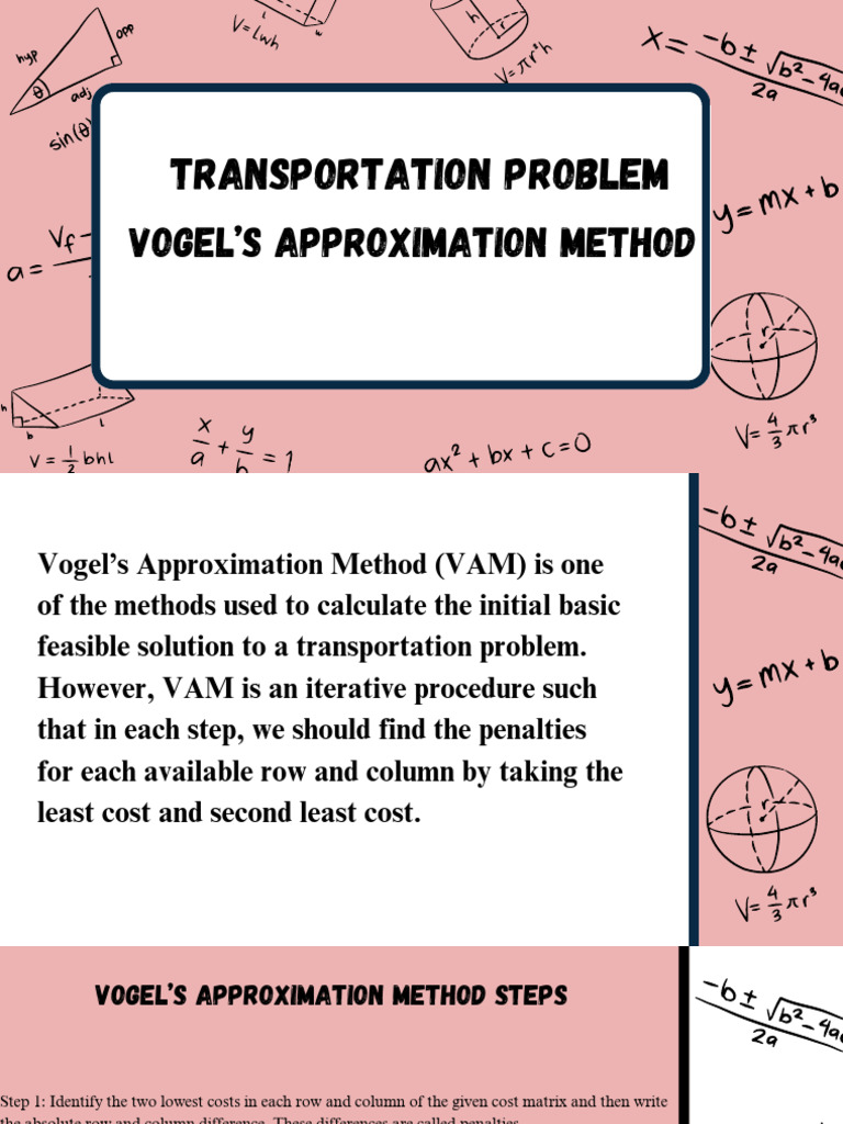 Vogel’s Approximation Method Explained | PDF | Approximation | Matrix ...