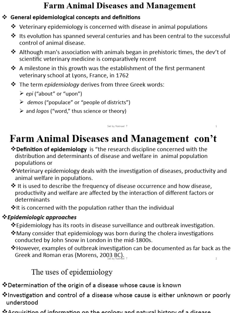Farm Animal Diseases and Management PDF Infection Epidemiology