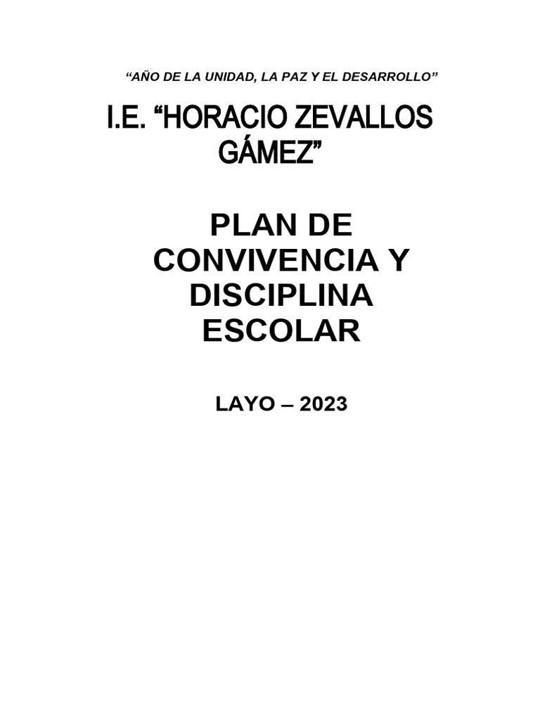 Plan de Convivencia Escolar 2024 | PDF | Democracia | Ideologías políticas