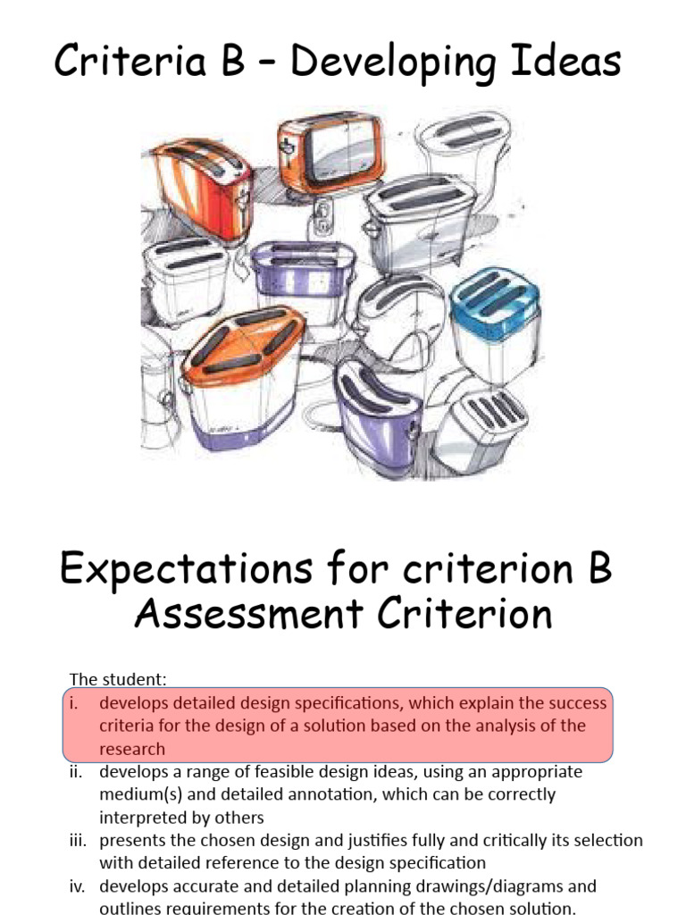 Criteria B: Design Specifications Guide | PDF | Specification ...