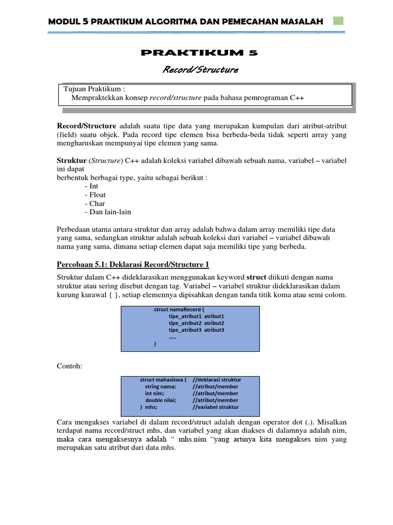 Praktikum Struktur Data C++ | PDF | Metode & Bahan Ajar | Komputer