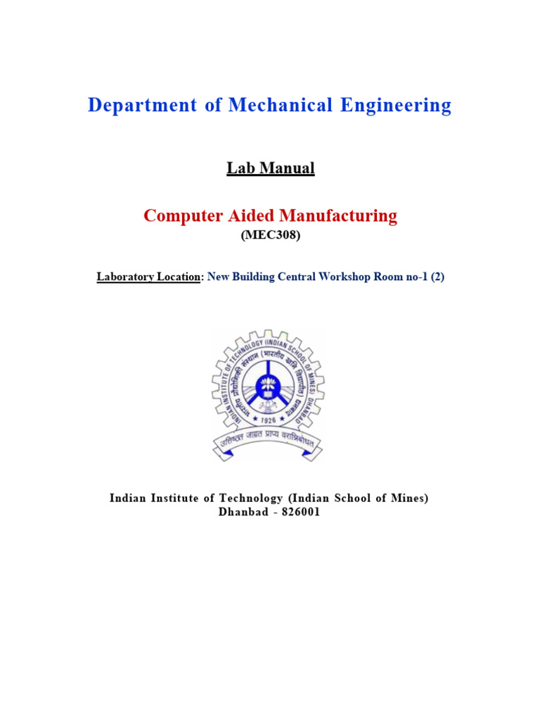 CNC Manufacturing Lab Manual | PDF | Numerical Control | Cartesian ...