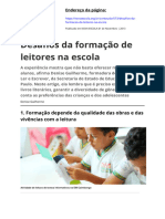 Desafios Da Formacao de Leitores Na Escola