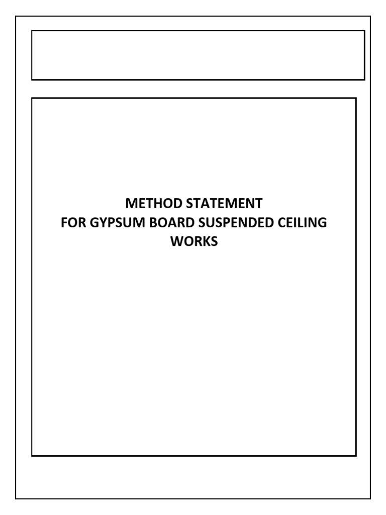 Gypsum Board Suspended Ceiling Method Statement | PDF | Quality ...