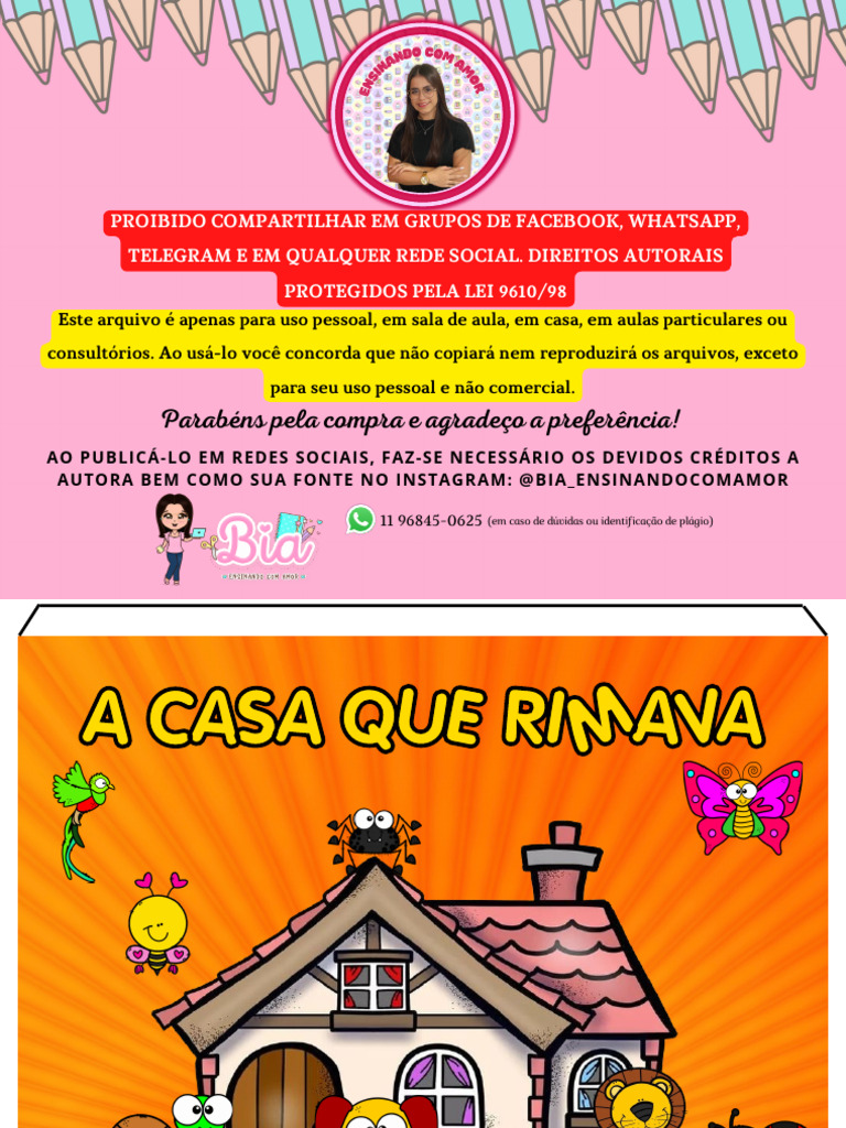 Atividades da Casa que Rimava | PDF