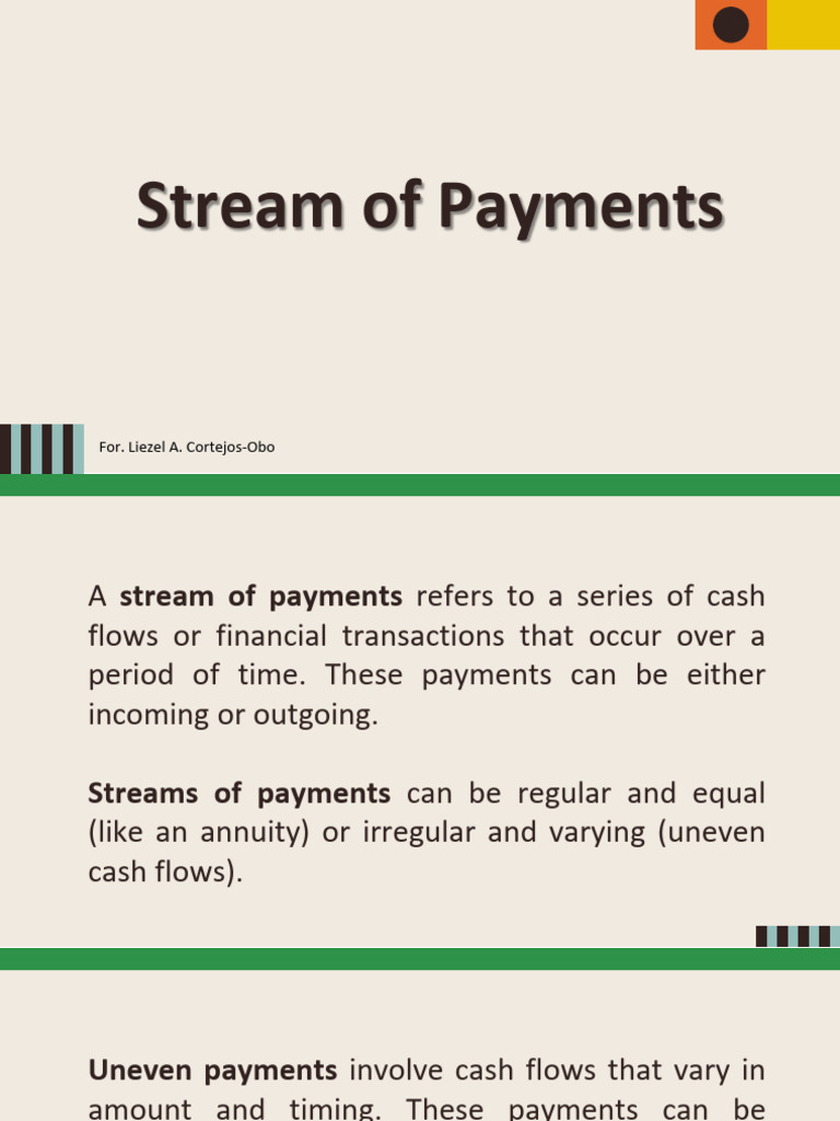 Future Value of Payment Streams | PDF | Present Value | Discounting