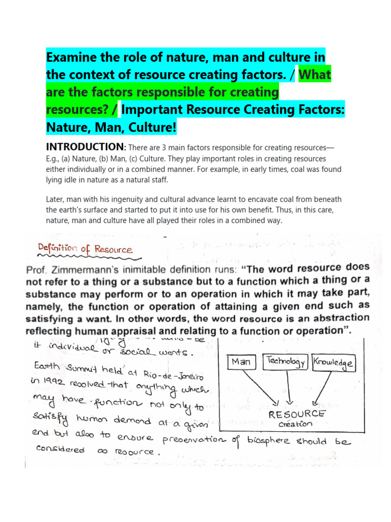 Factors in Resource Creation | PDF | Science & Mathematics