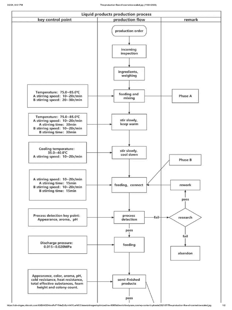 Cosmetic Process Flow | PDF