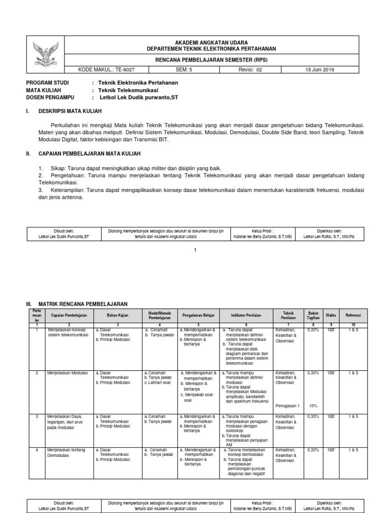 Contoh RPS | PDF
