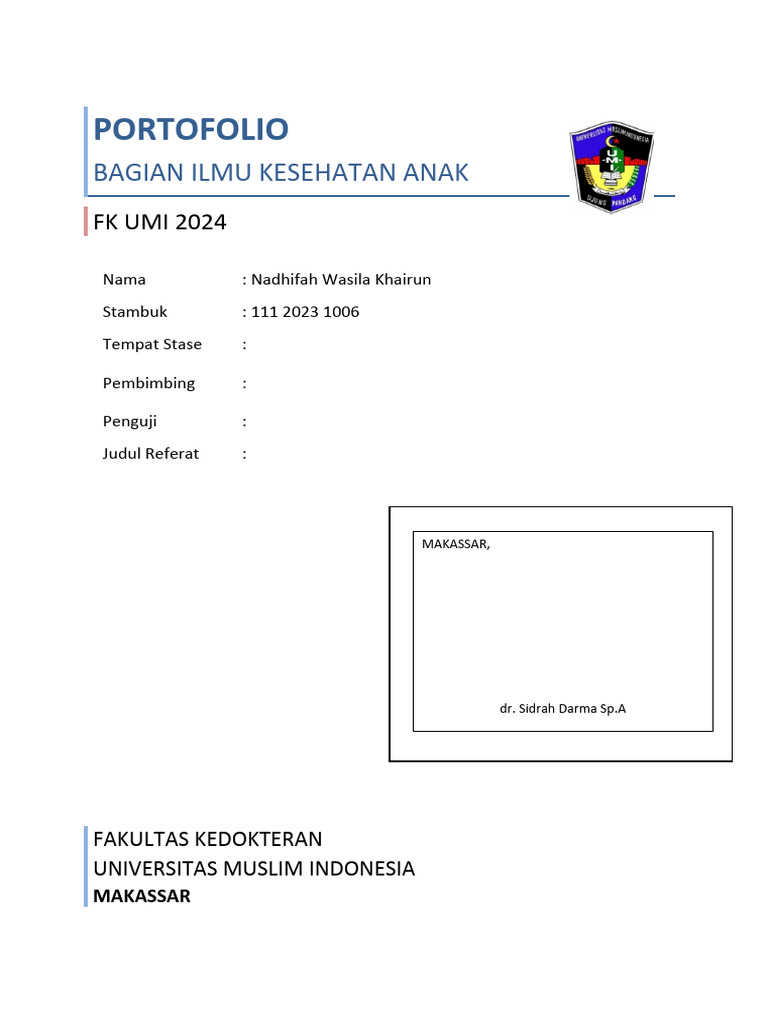 Format Portofolio Anak | PDF