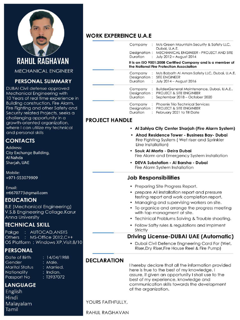 Resume Rahul Raghavan | PDF