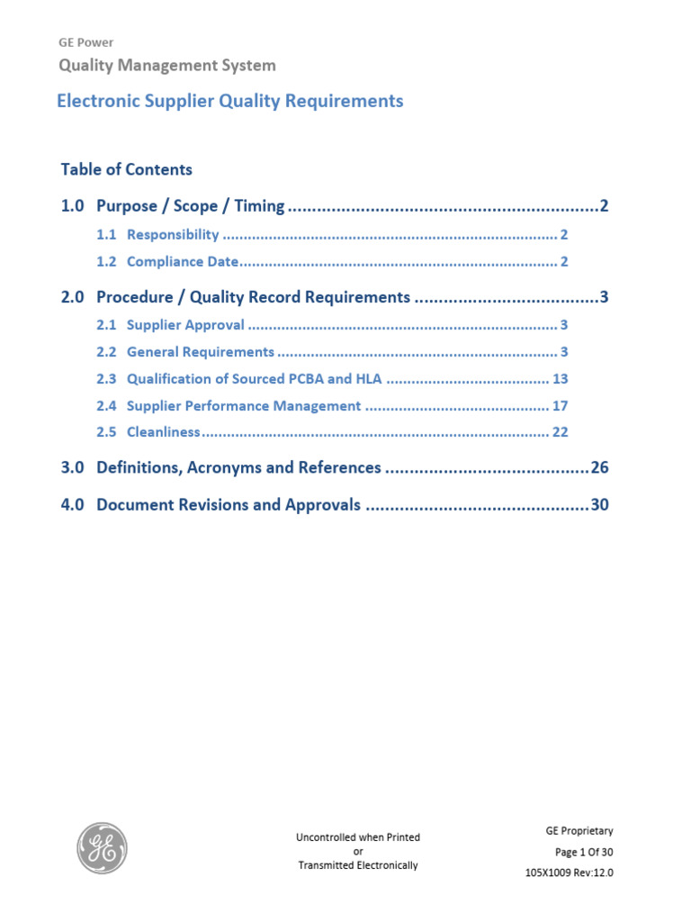 GE Power Supplier Quality Requirements | PDF | Specification (Technical ...