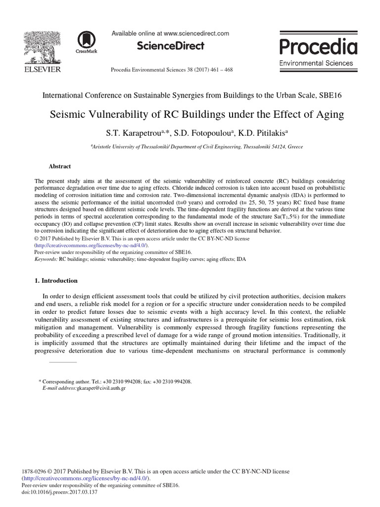 Seismic Vulnerability of Aging RC Buildings | PDF | Corrosion ...