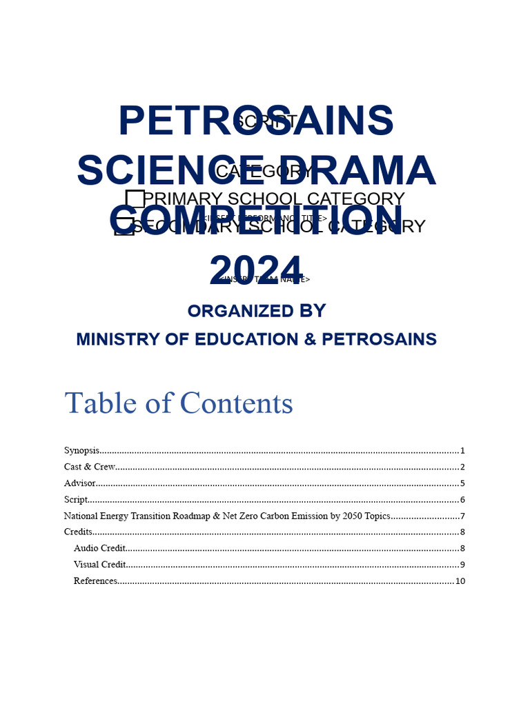 PSDC 2024 - Script Template | PDF | Environmental Issues With Fossil