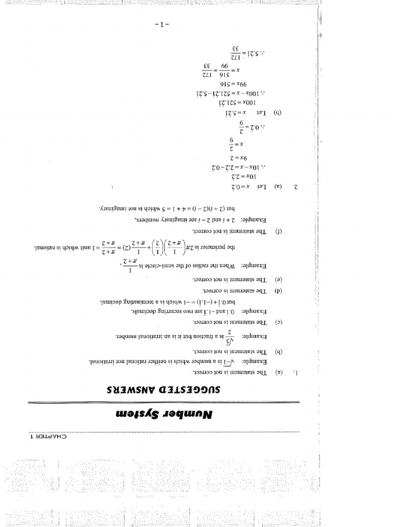 S4 Ch01 Number System Soln | PDF